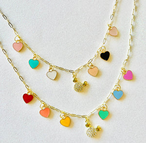 Heart Mouse Paper Clip Necklace