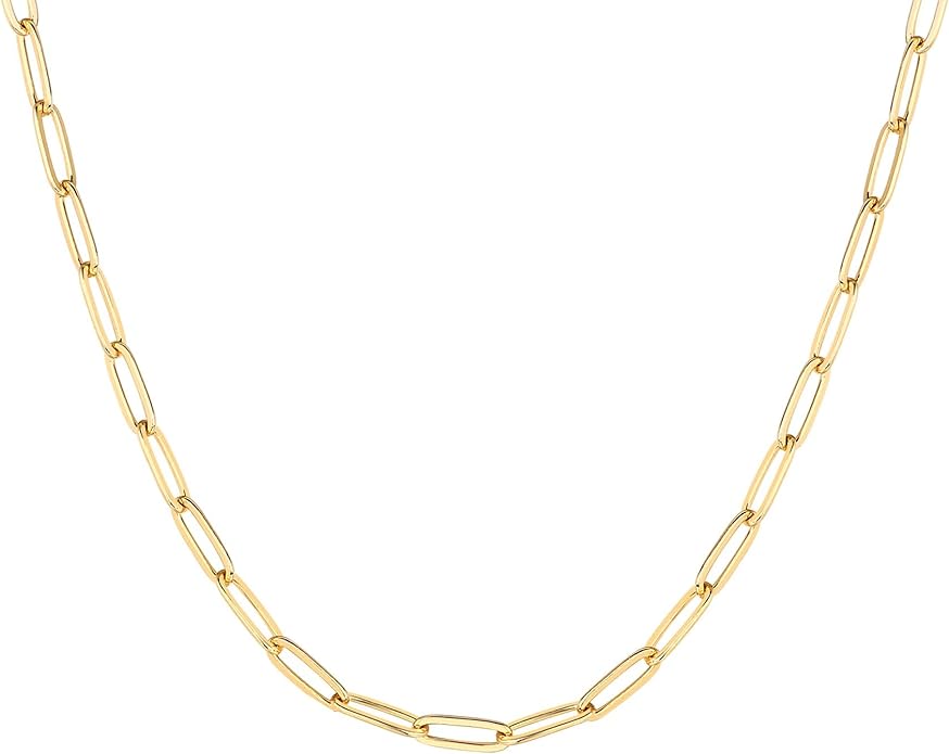 Gold Paper Clip Charm Necklace (starter)