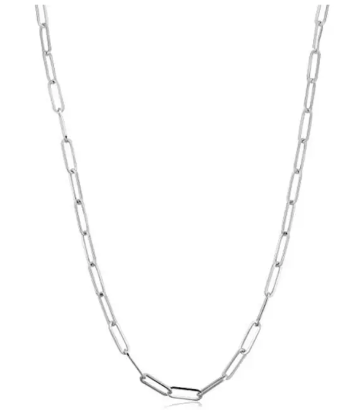 Silver Paper Clip Charm Necklace (starter)