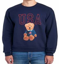 Load image into Gallery viewer, USA Teddy Bear Sweatshirt