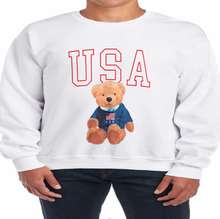 Load image into Gallery viewer, USA Teddy Bear Sweatshirt