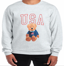 Load image into Gallery viewer, USA Teddy Bear Sweatshirt